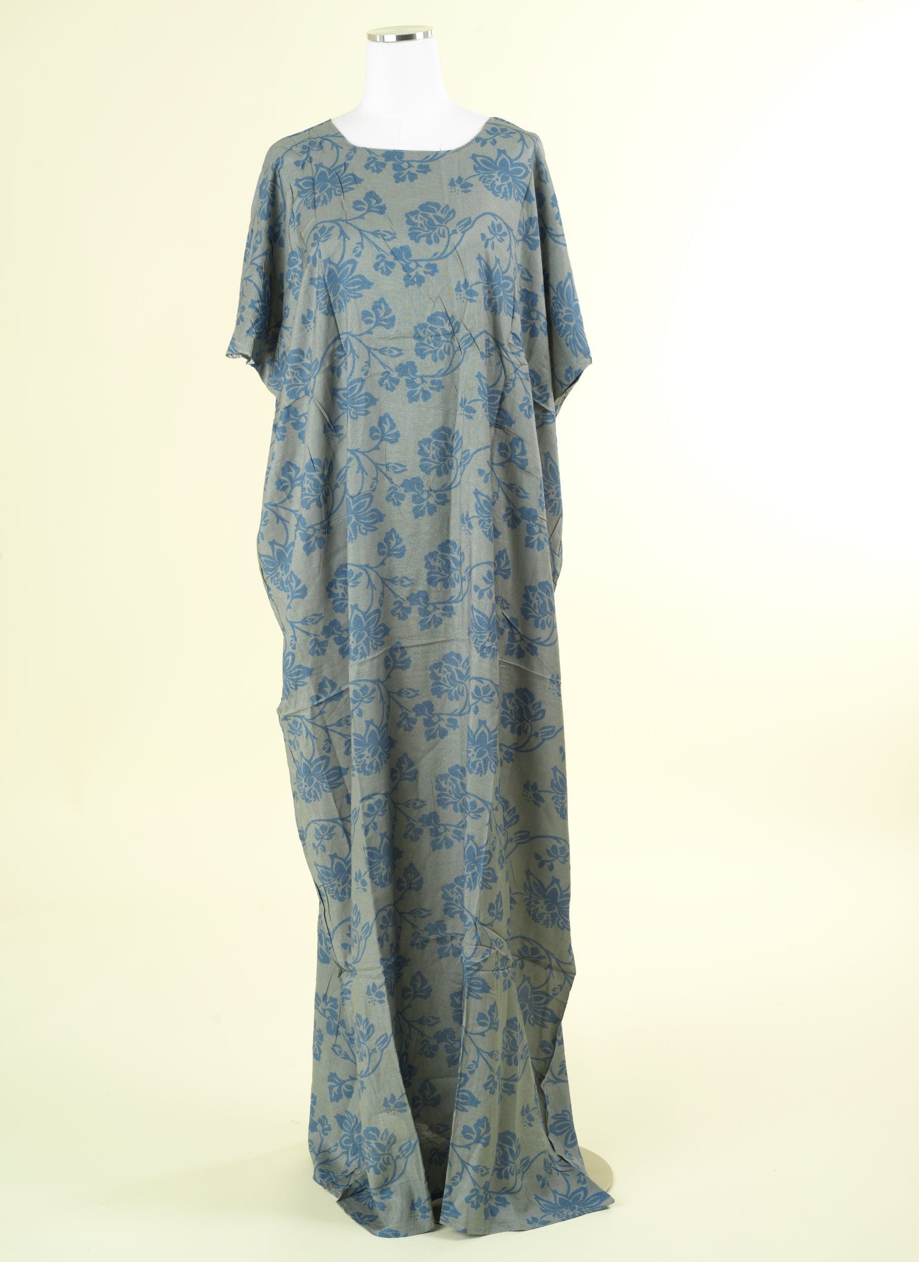 soft gray print bati dress Kabayare