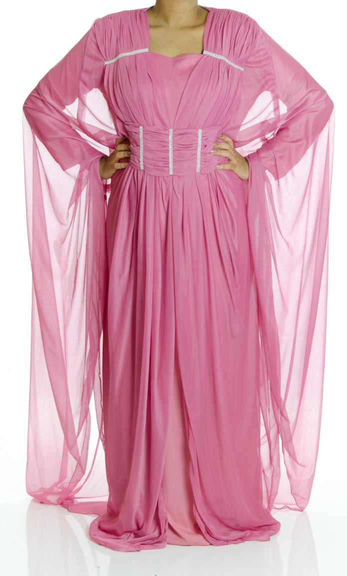 Soft Pink Valet Butterfly Kaftan Kabayare