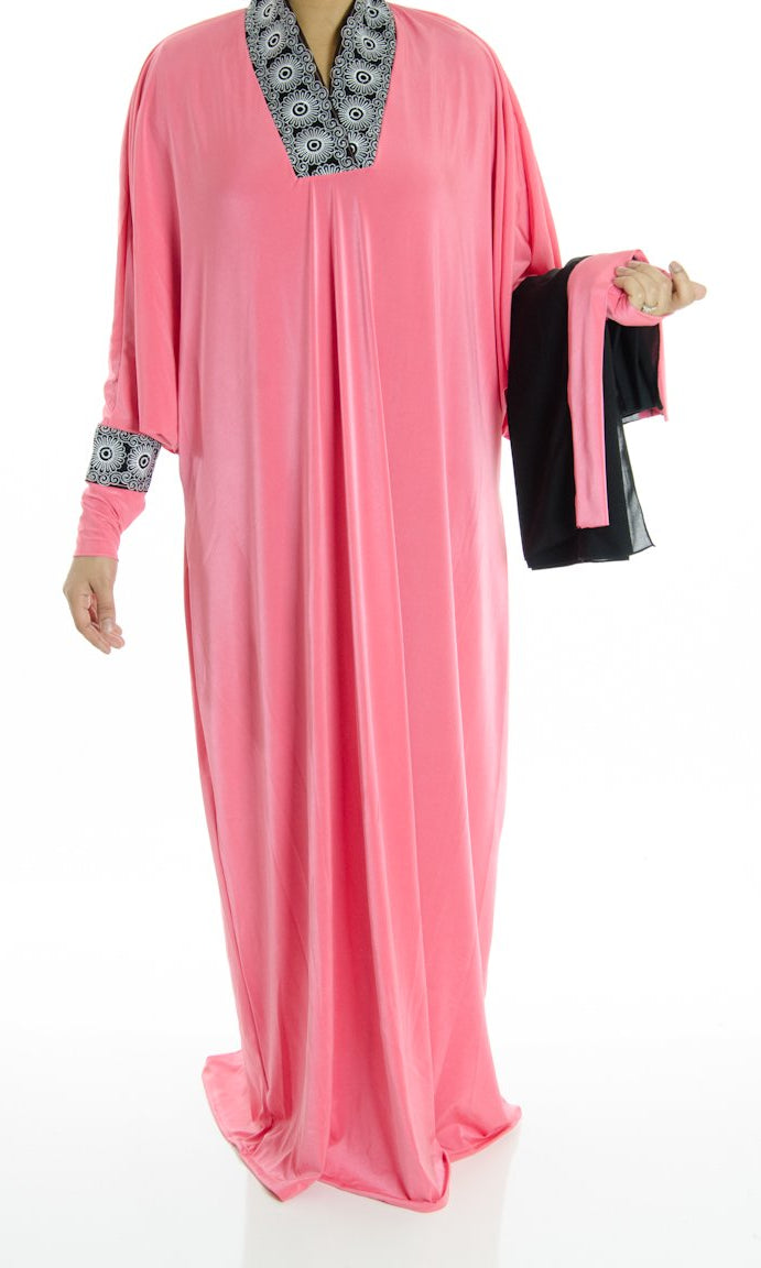 Spring collar embroidery Jersey Abaya Kabayare