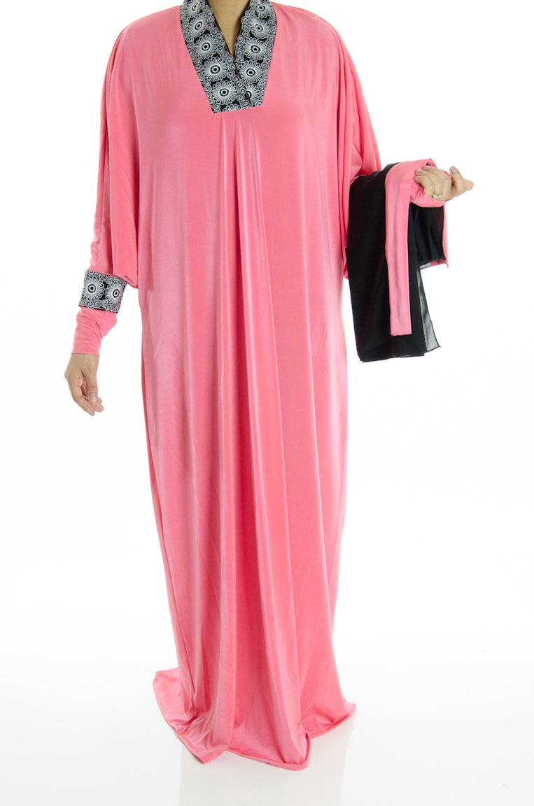 Spring collar embroidery Jersey Abaya Kabayare