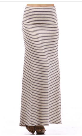 Stripe Folded Maxi Skirt Kabayare