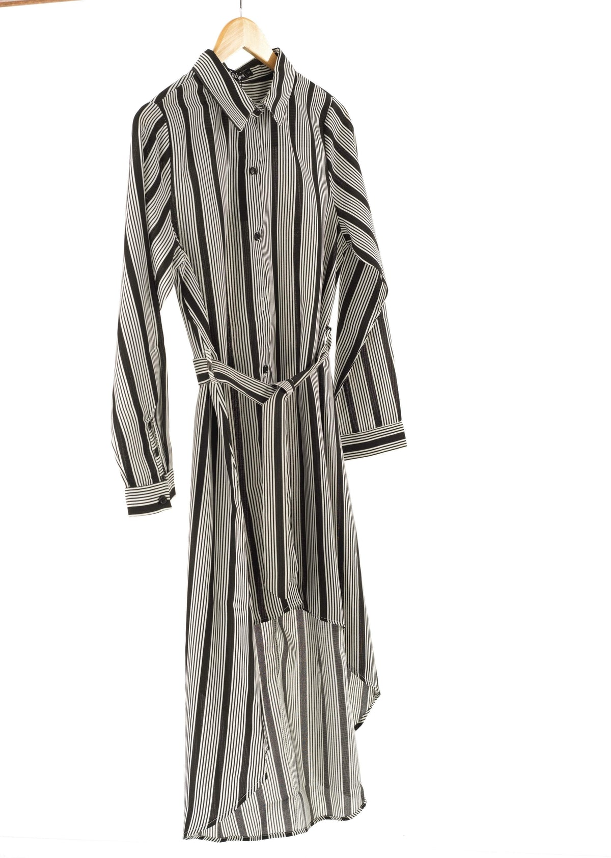 Stripe linen Button Down Hi-Low Top Kabayare