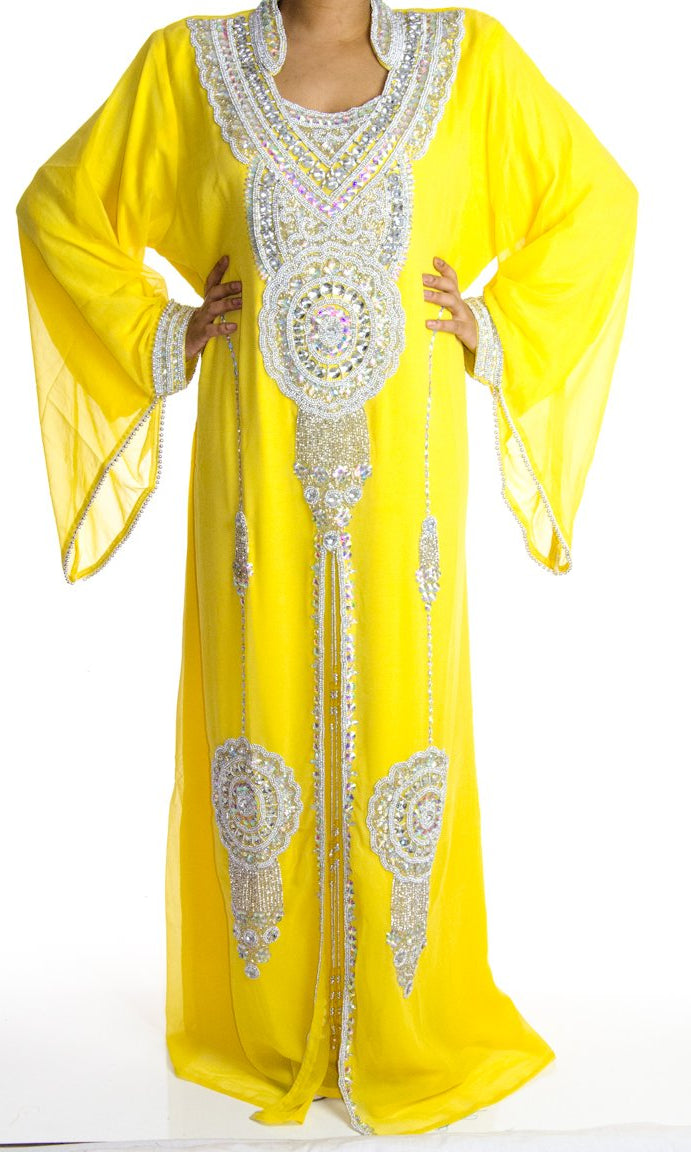 Stunning Yellow Khaleeji Dress Kabayare