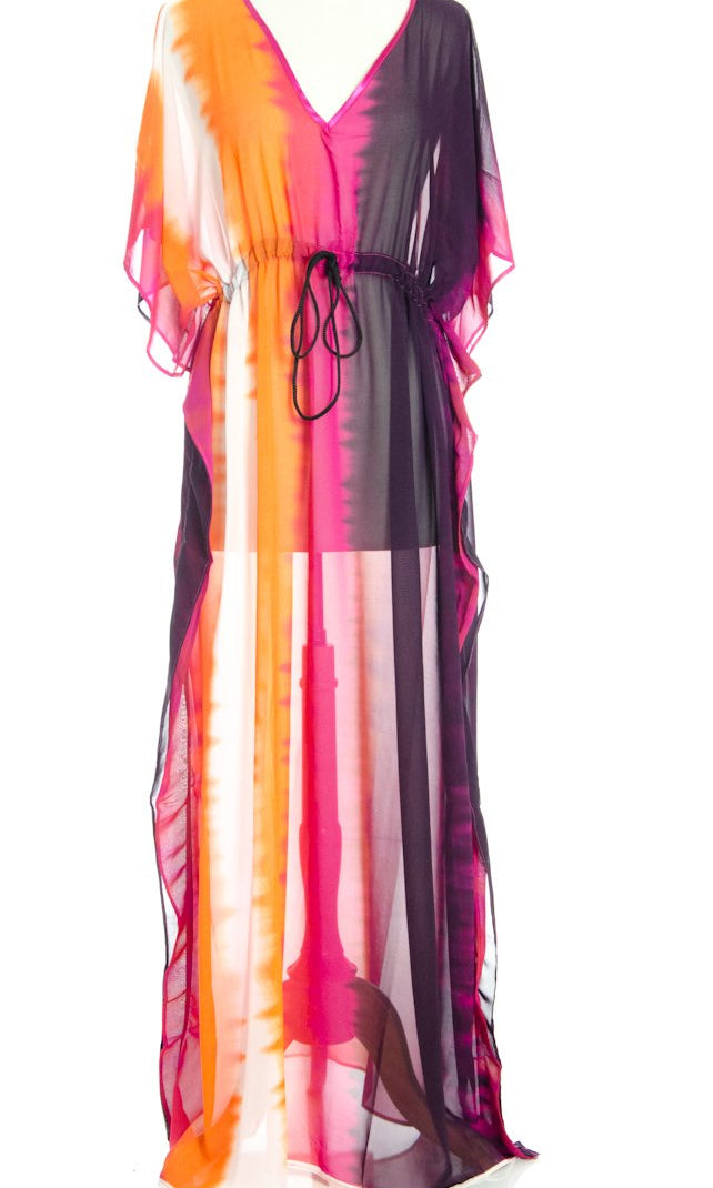 Sunset Kimono Maxi Dress Kabayare
