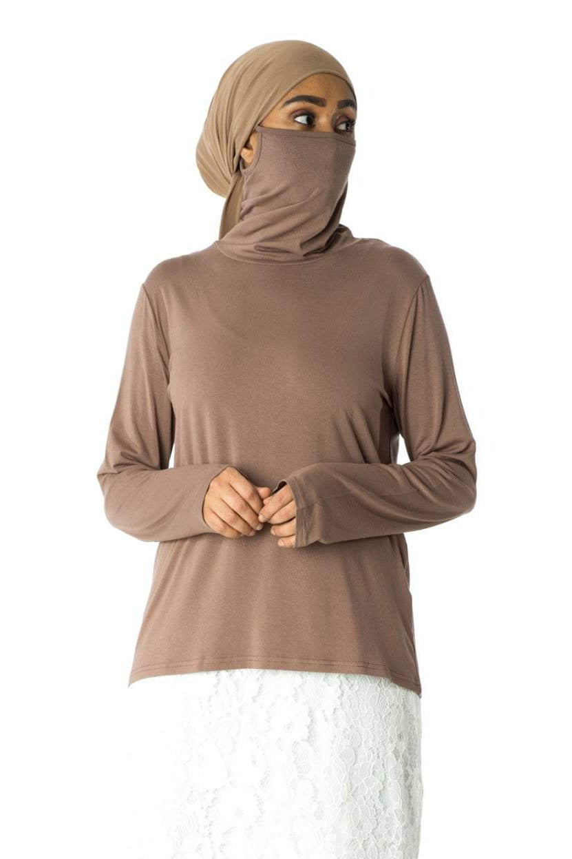 T-shirt with a built-in face mask - Kabayare Fashion (5961595191445)