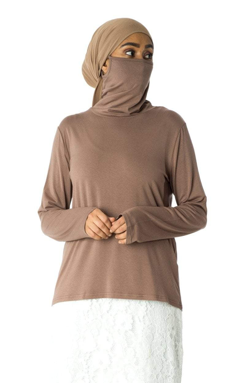T-shirt with a built-in face mask - Kabayare Fashion (5961595191445)