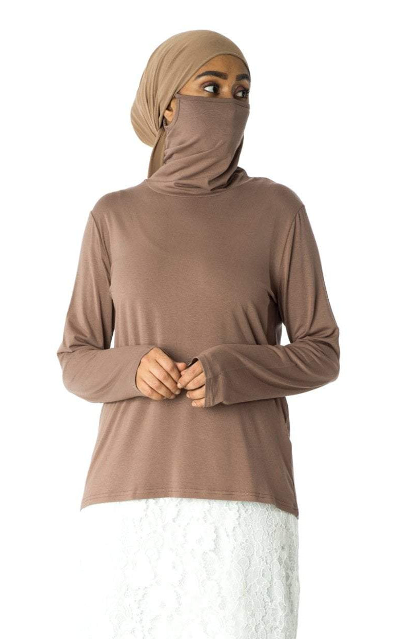 T-shirt with a built-in face mask - Kabayare Fashion (5961595191445)