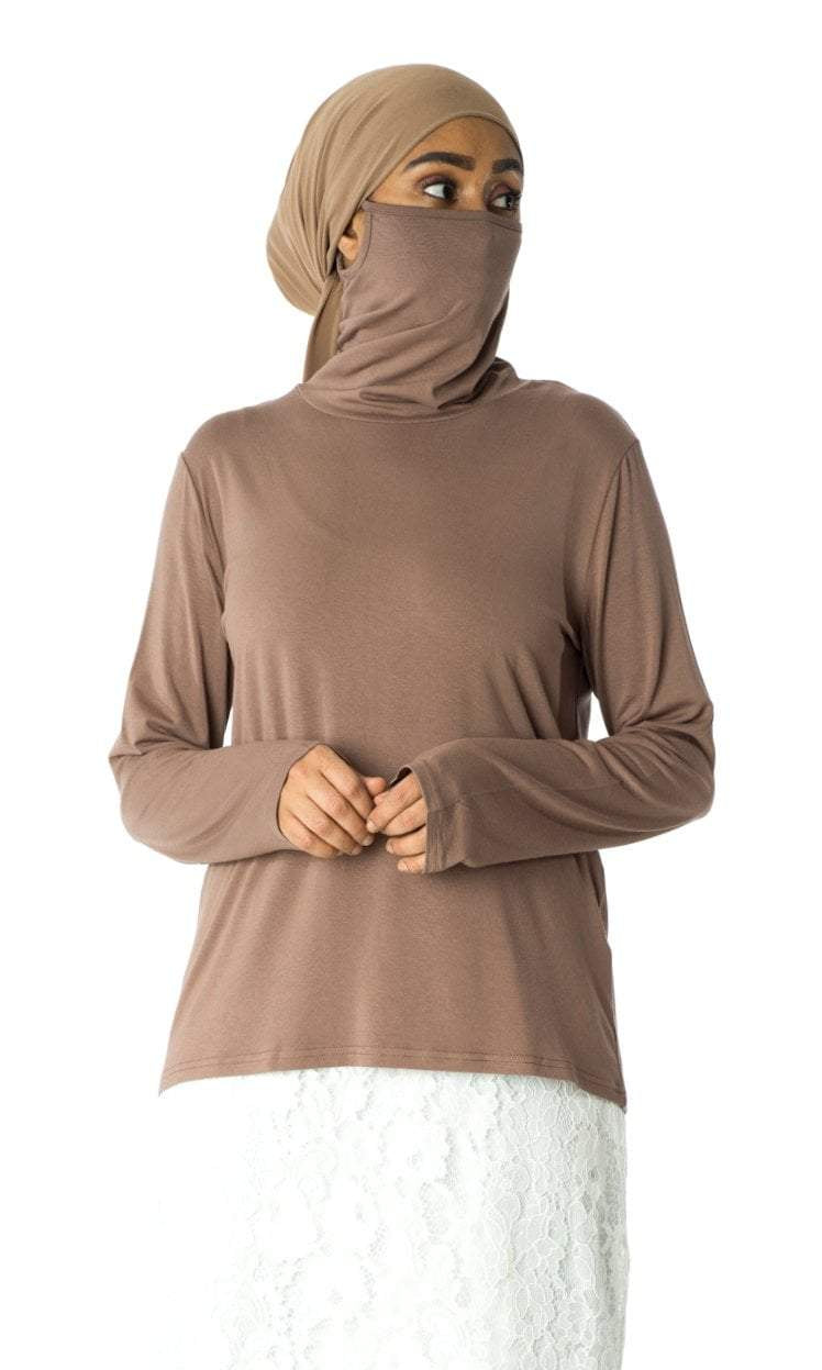 T-shirt with a built-in face mask - Kabayare Fashion (5961595191445)