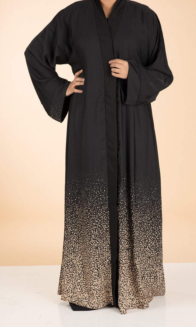 Tan abstract Kimono Abaya Kabayare