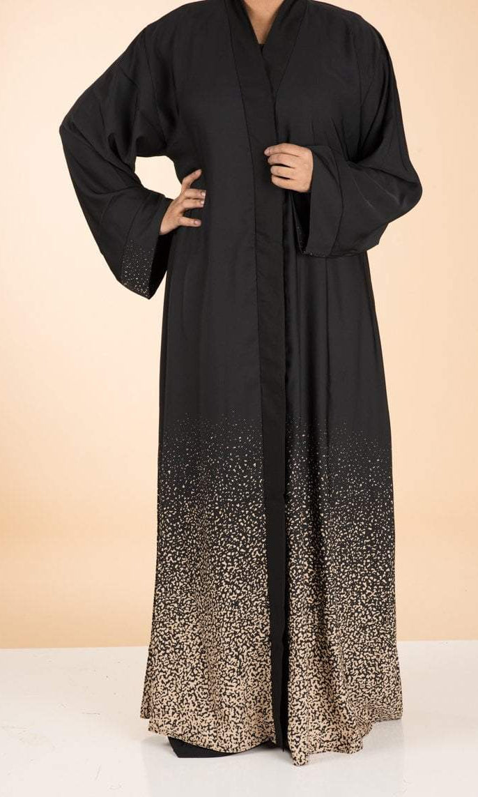 Tan abstract Kimono Abaya Kabayare