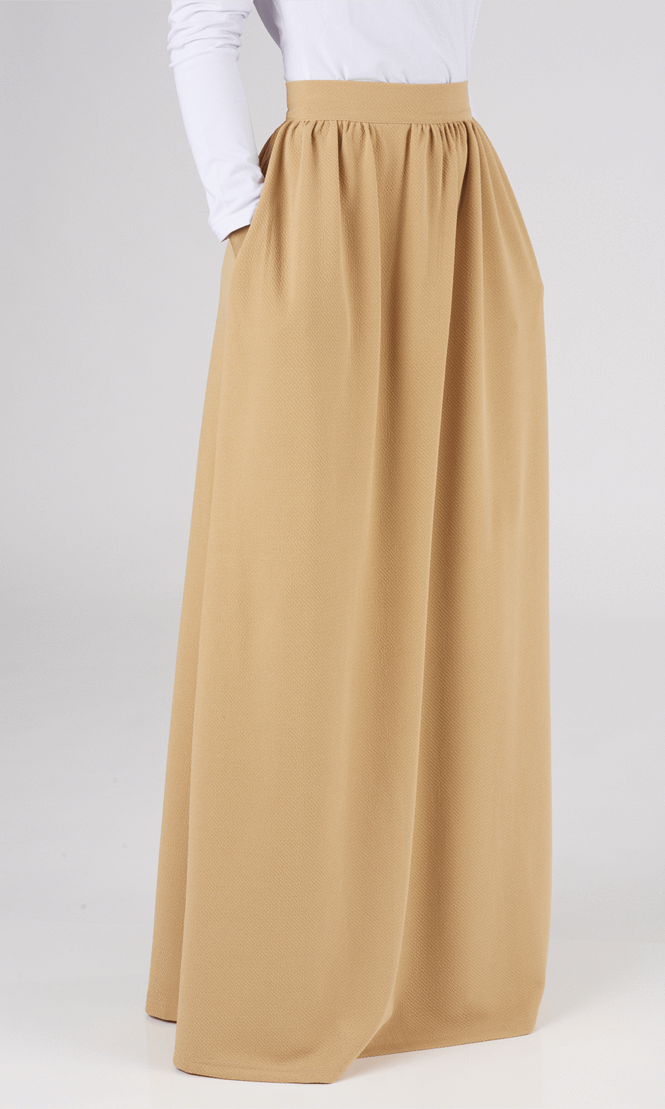 Tan Classic Maxi Skirt Kabayare