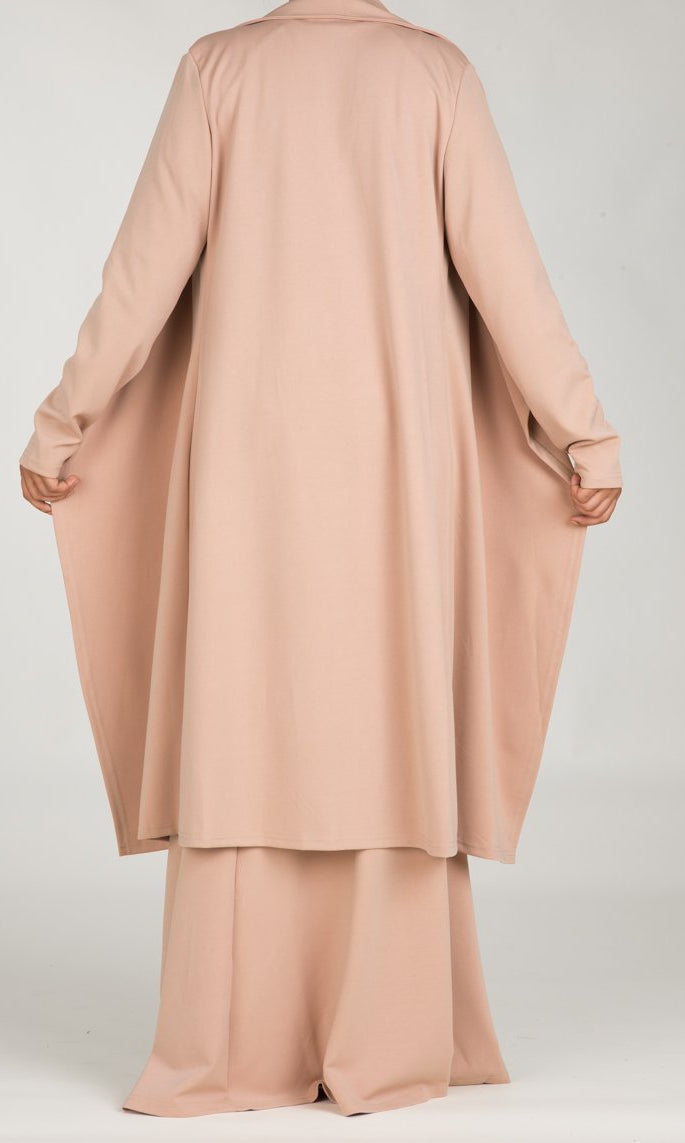 Tan Draped Drop Shoulder Jacket Kabayare