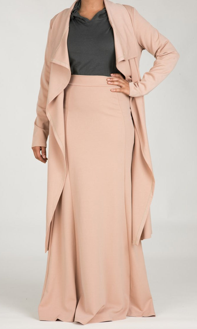 Tan Draped Drop Shoulder Jacket Kabayare