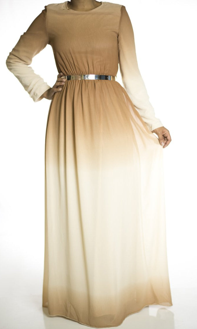 Tan Ombre maxi dress Kabayare