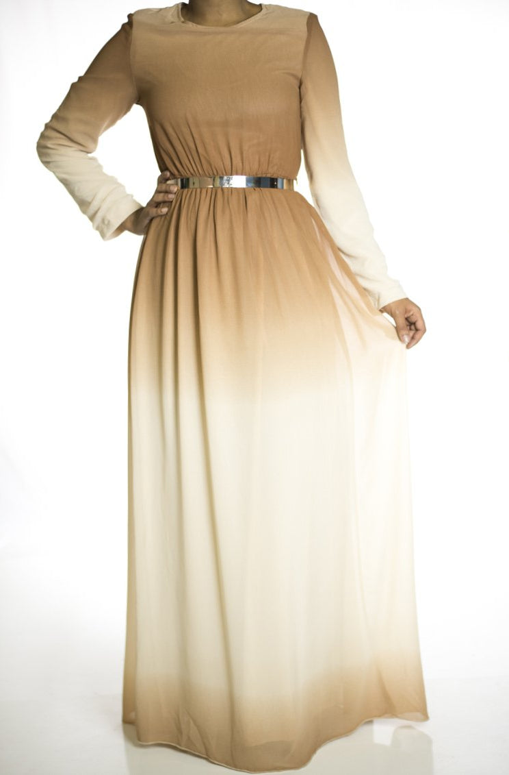 Tan Ombre maxi dress Kabayare