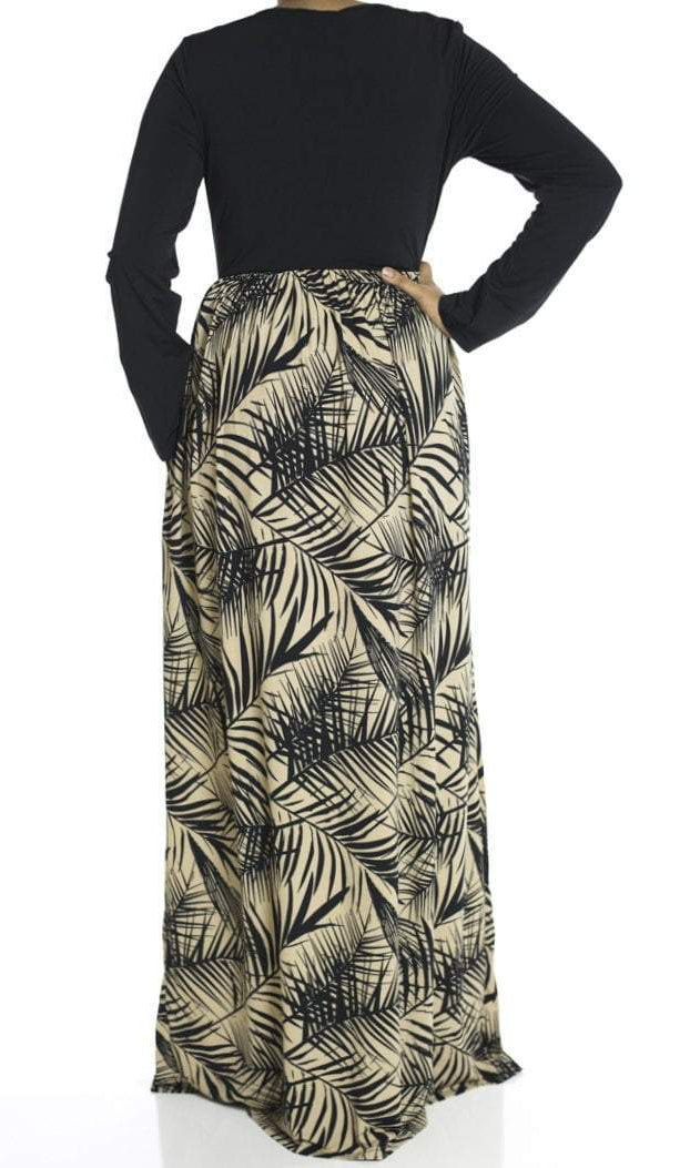 Tan Palms maxi dress Kabayare