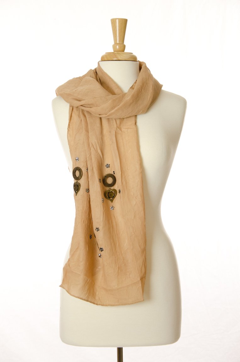 Tan Pendant Scarf Kabayare