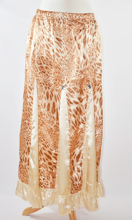 Tan Satin leopard prints skirts Kabayare
