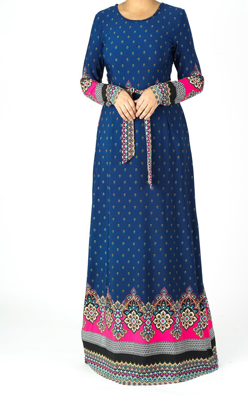 Tapestry boho print maxi dress Kabayare