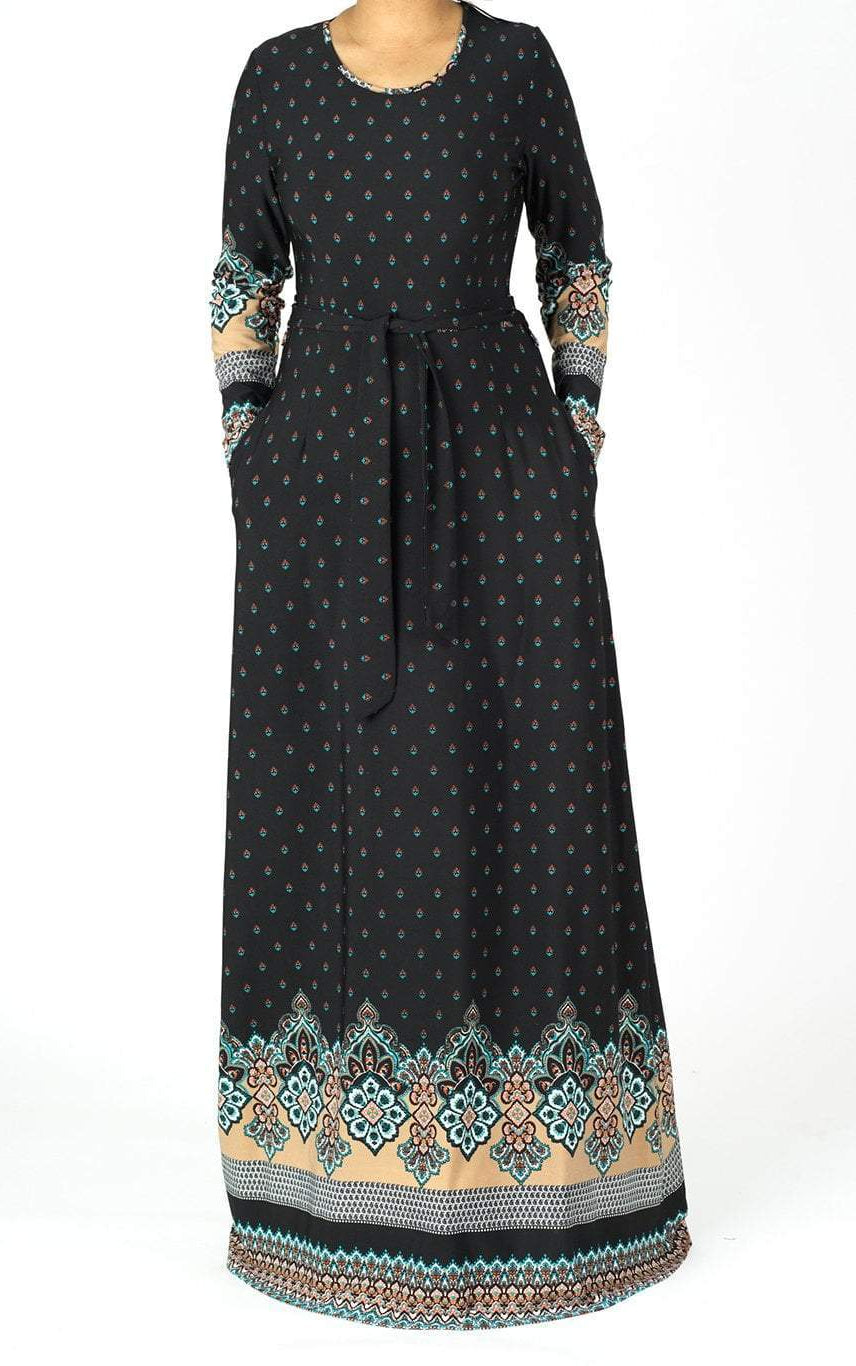 Tapestry boho print maxi dress Kabayare