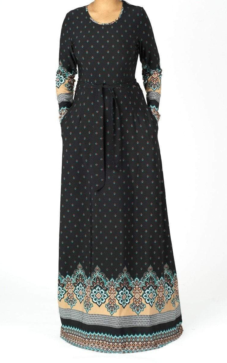 Tapestry boho print maxi dress Kabayare