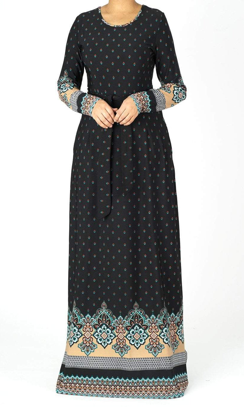 Tapestry boho print maxi dress Kabayare