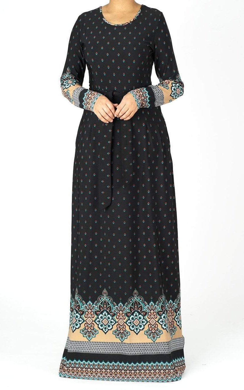Tapestry boho print maxi dress Kabayare