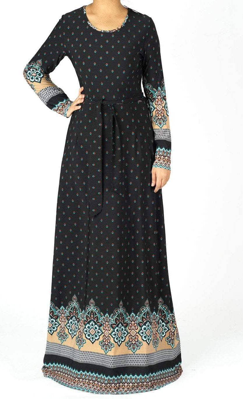 Tapestry boho print maxi dress Kabayare