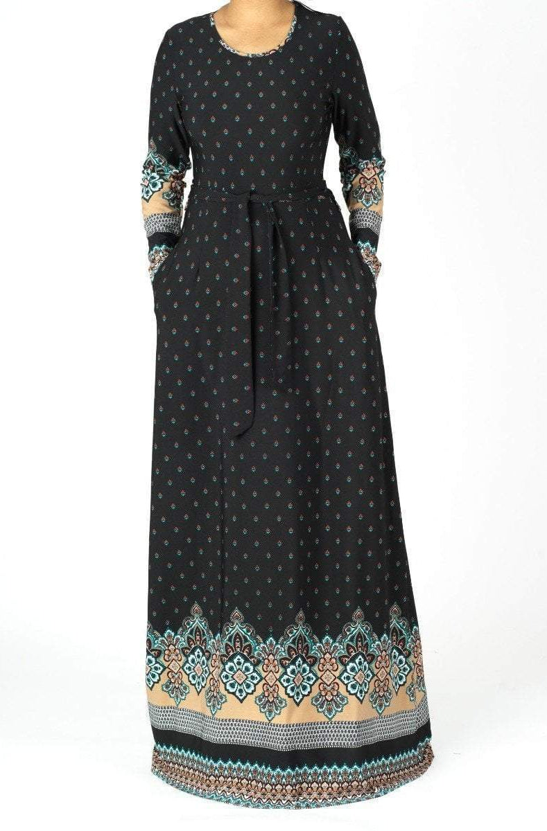 Tapestry boho print maxi dress Kabayare