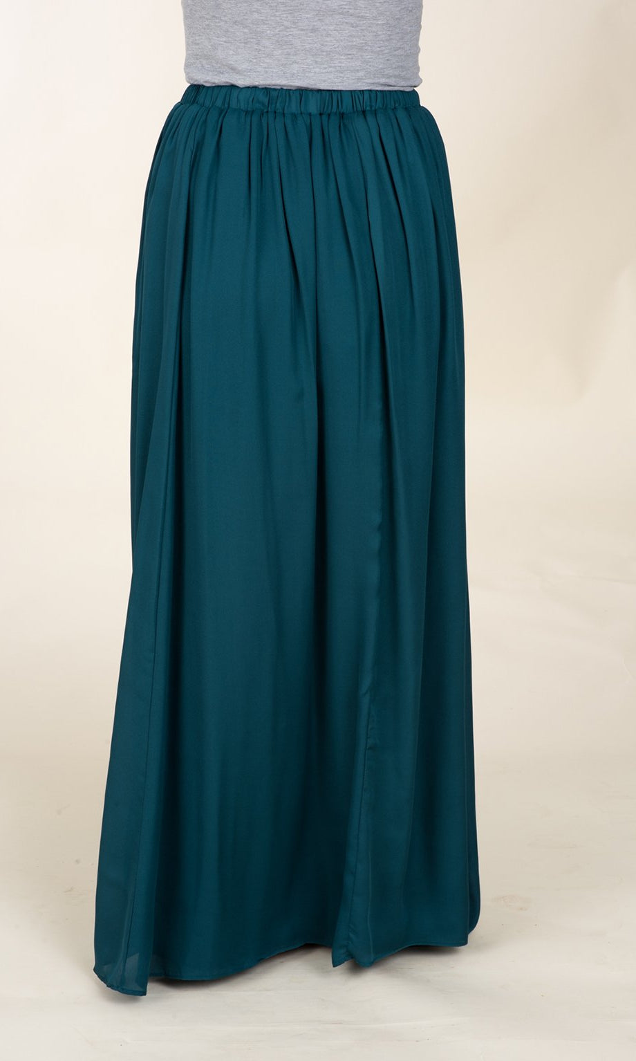 Teal Basic Crepe Maxi Skirt Kabayare