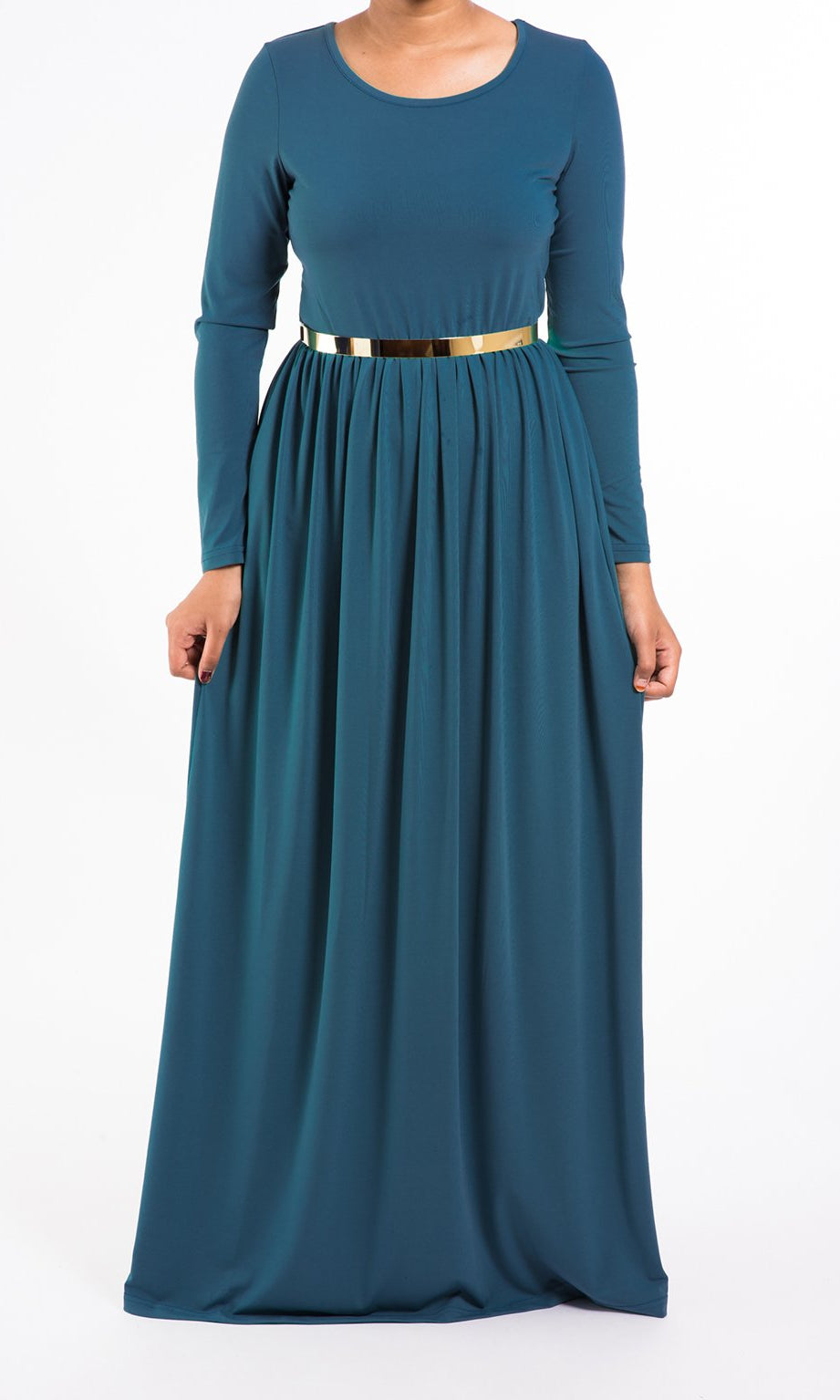 Teal Blue Milk silk Maxi dress (SOFT) Kabayare