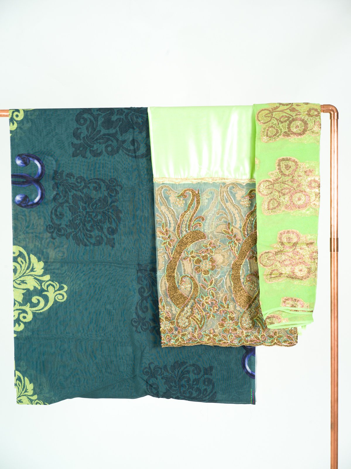 Teal green and gold Will digital dirac Kabayare