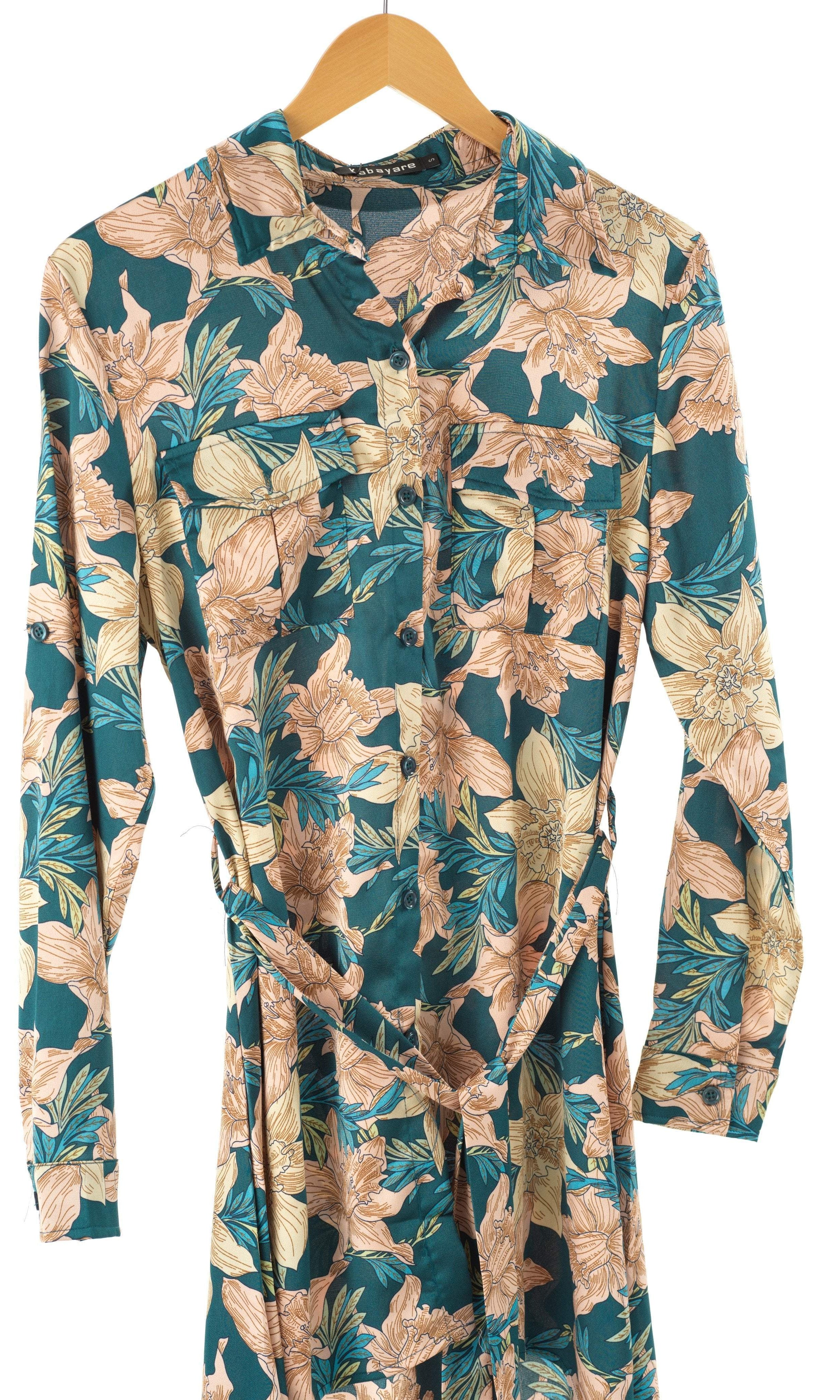 Teal Green PRINT HIGH-LOW TUNIC Kabayare