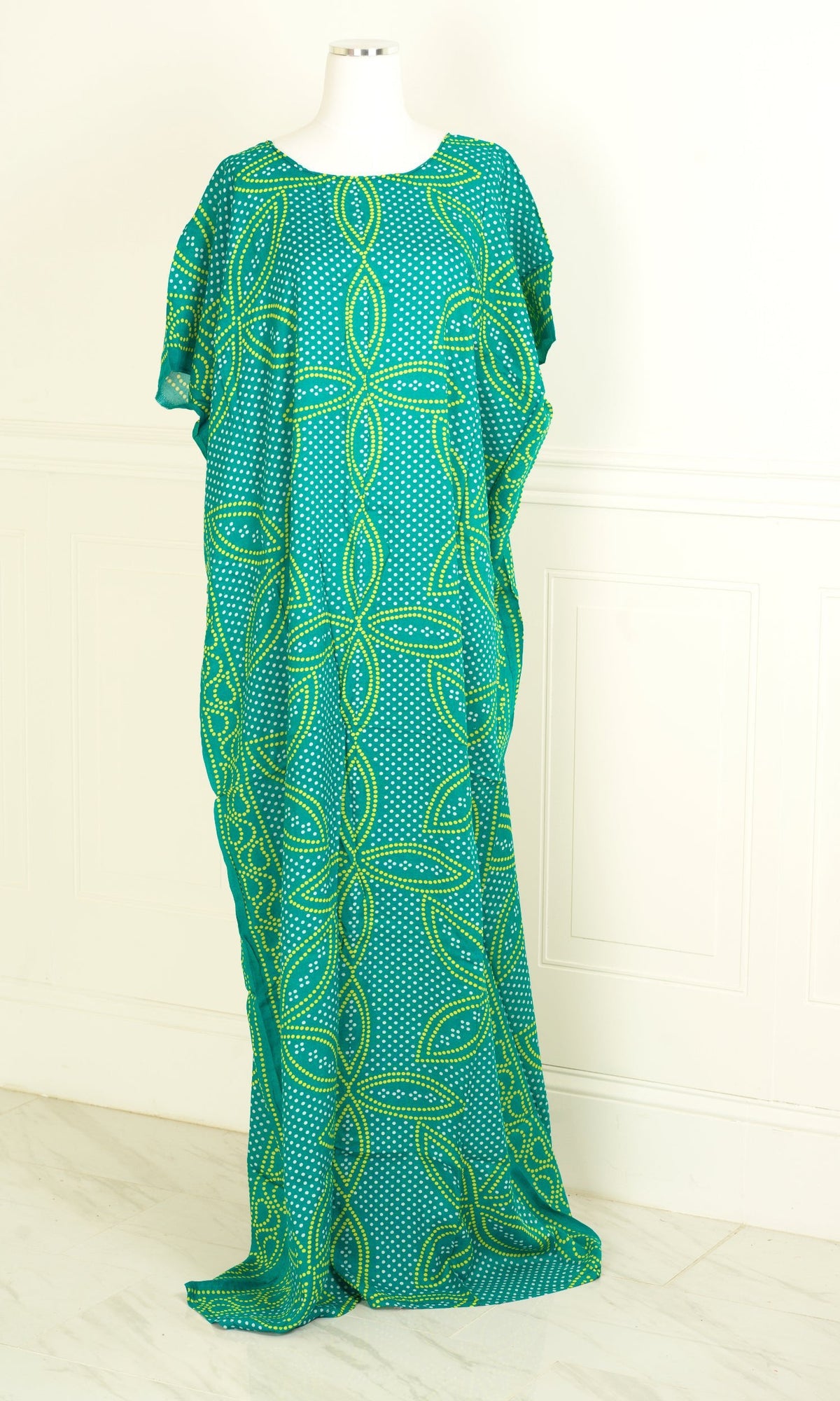 Teal Sash print bati dress KF