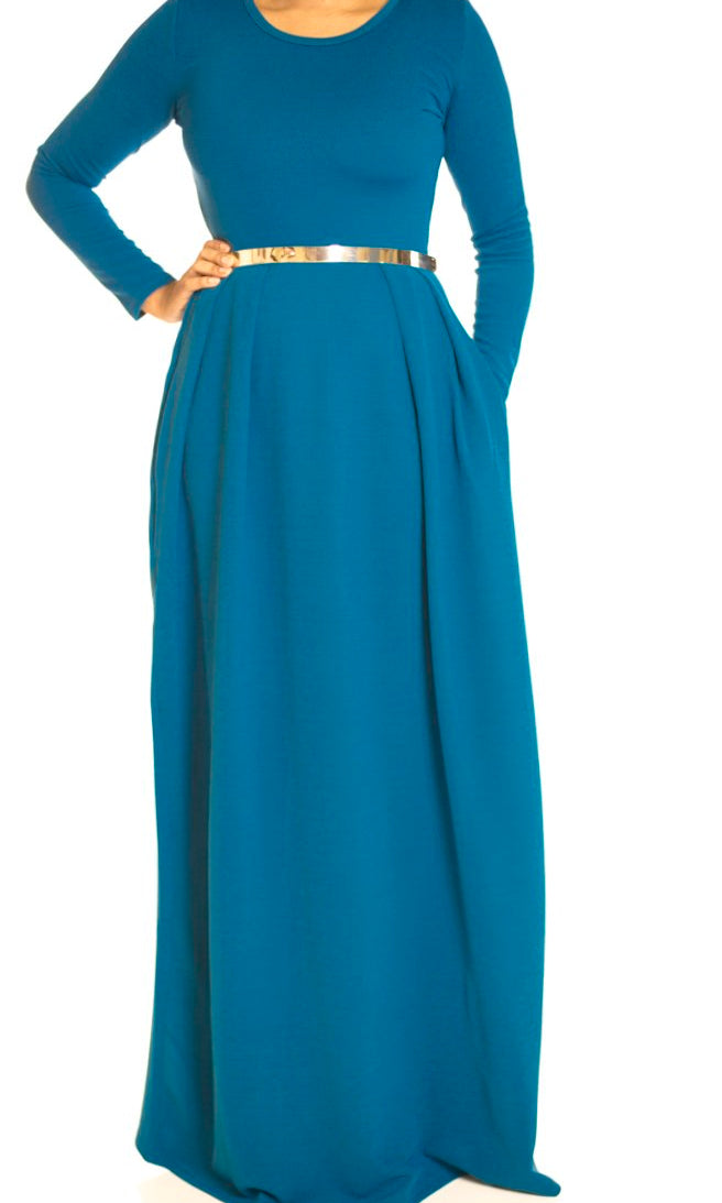 Teal Textured Classic maxi Kabayare