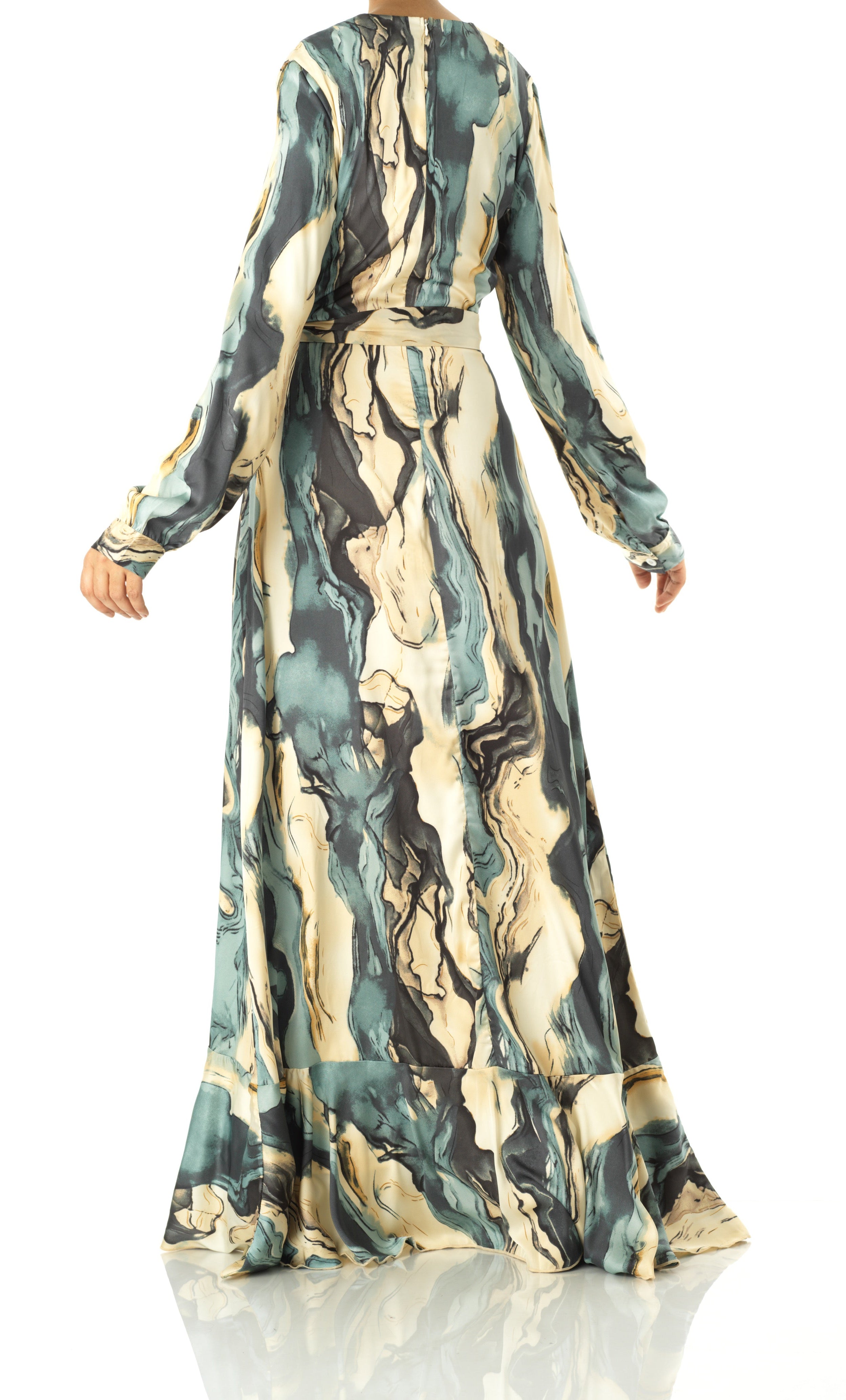 The waterfall satin wrapped maxi dress Kabayare