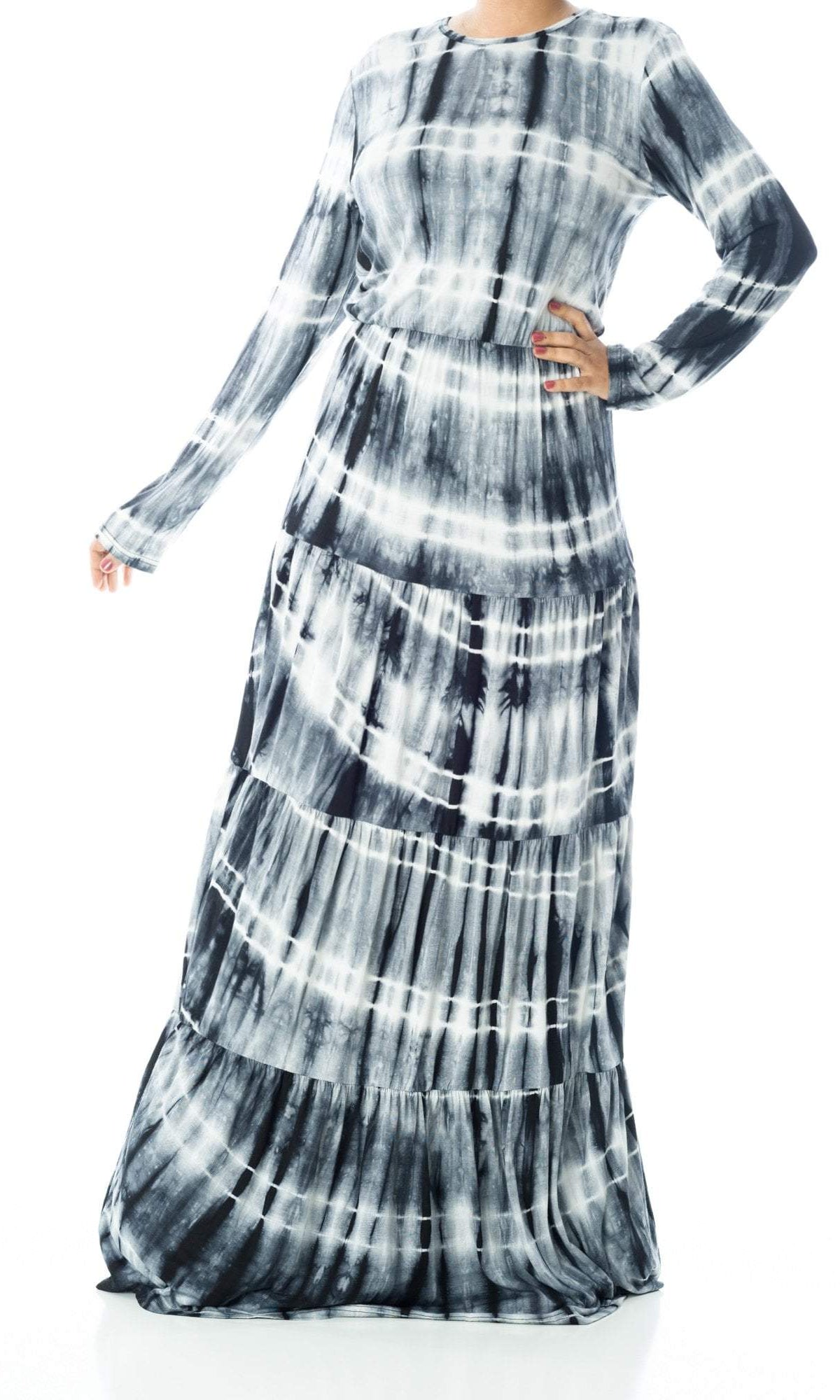 Tie dye Long sleeve maxi dress Kabayare