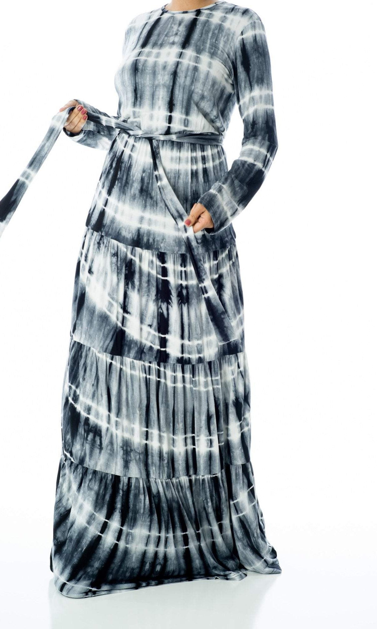 Tie dye Long sleeve maxi dress Kabayare