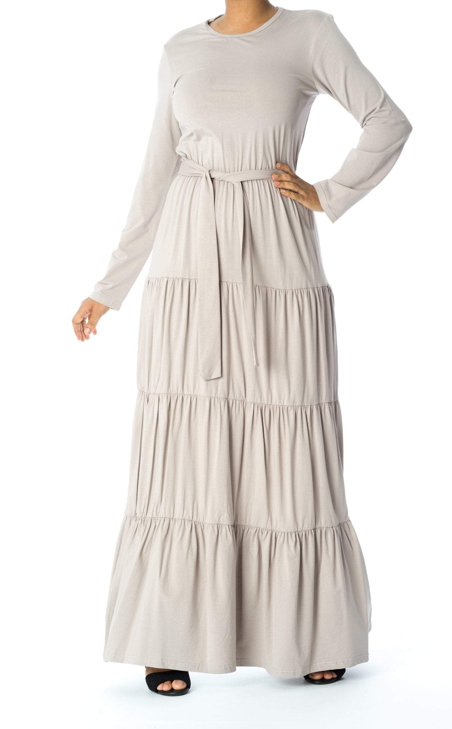 Tiered cotton long sleeve maxi dress Kabayare