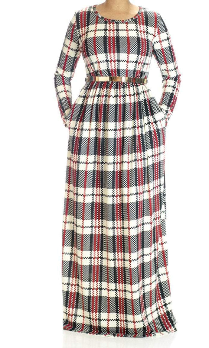 Timeless checked Maxi dress Kabayare