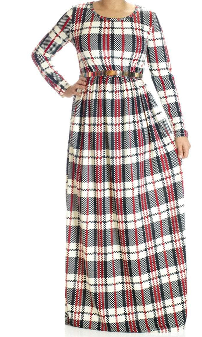 Timeless checked Maxi dress Kabayare