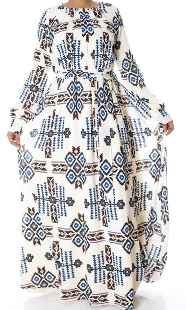 Tribal Print maxi dress Kabayare