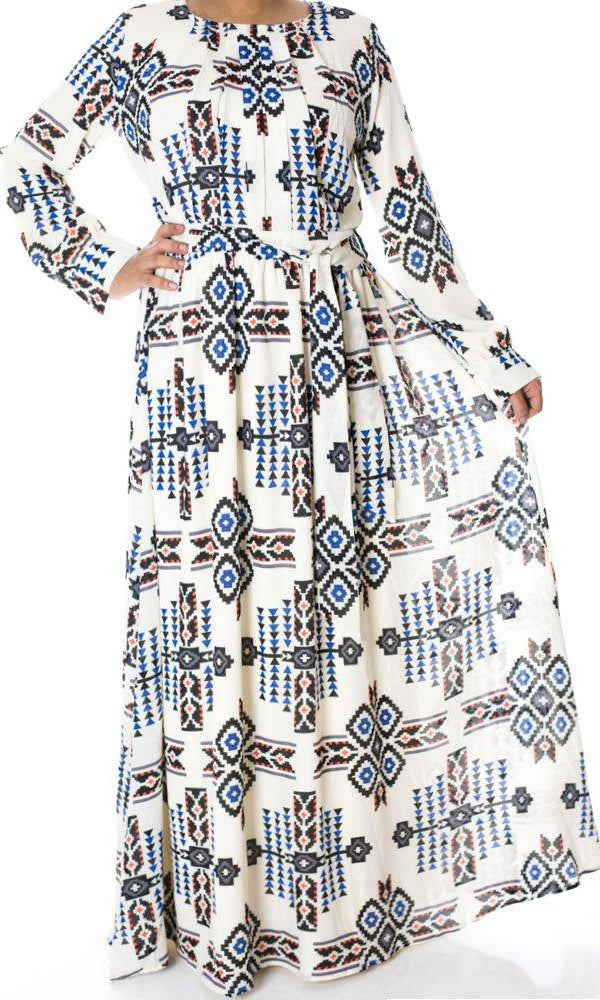 Tribal Print maxi dress Kabayare