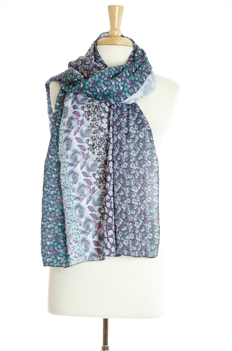 Tropical-Teal Scarf Kabayare