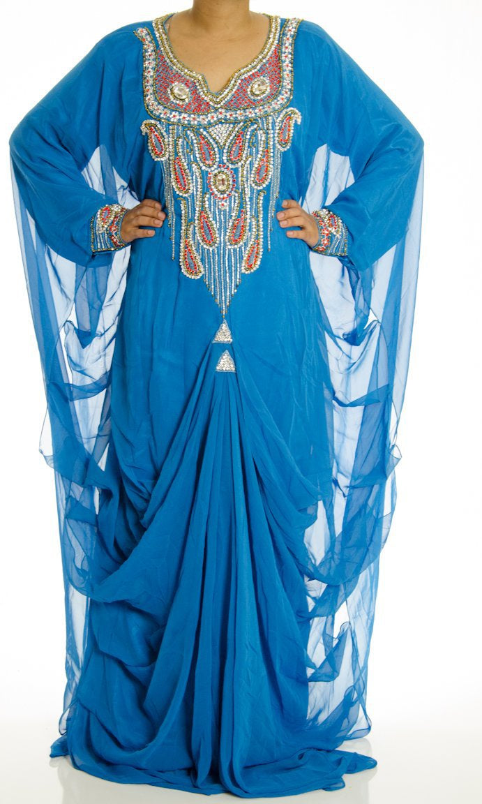 turquoise Swarovski Kaftan Kabayare