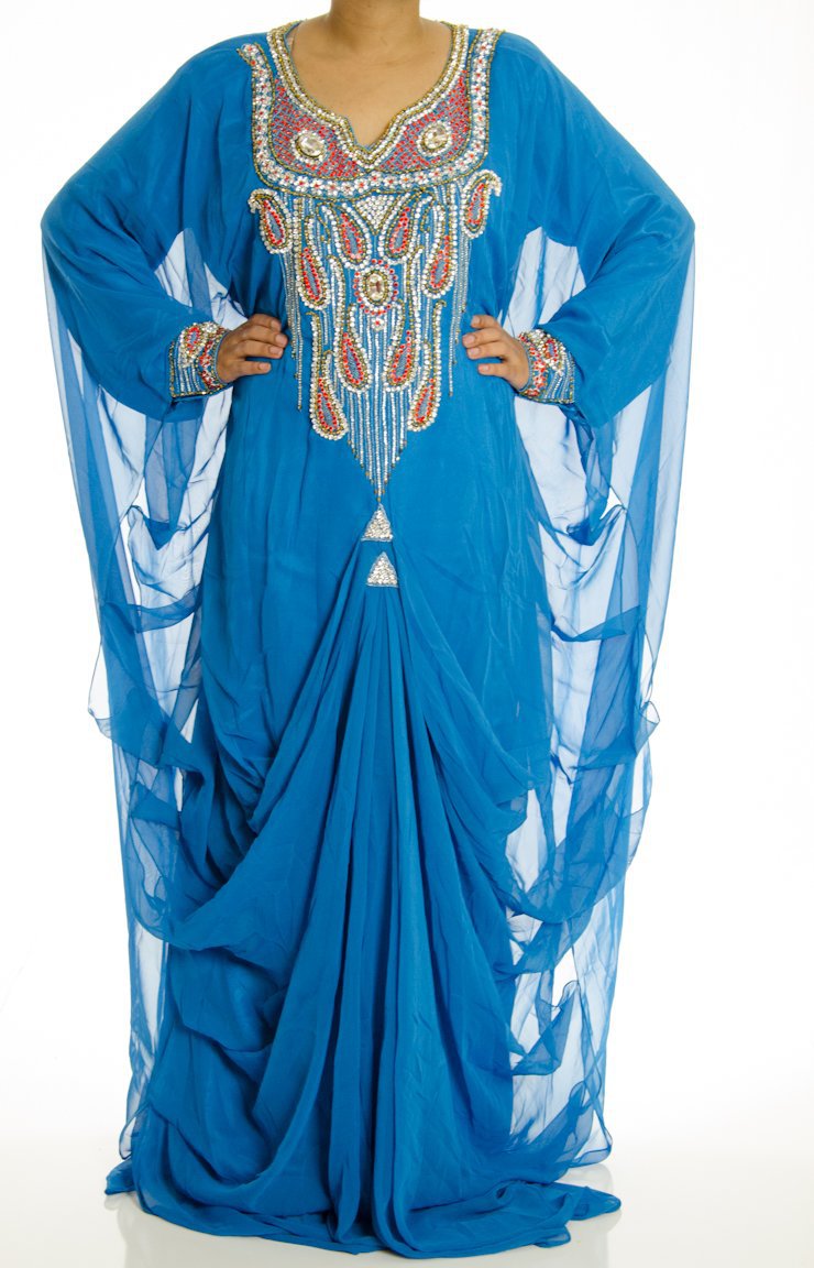 turquoise Swarovski Kaftan Kabayare