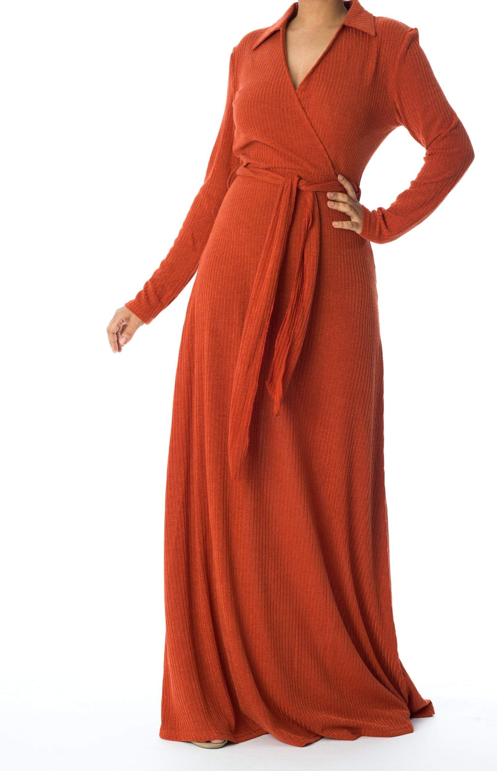 V-neck ribbed sweater dress Kabayare