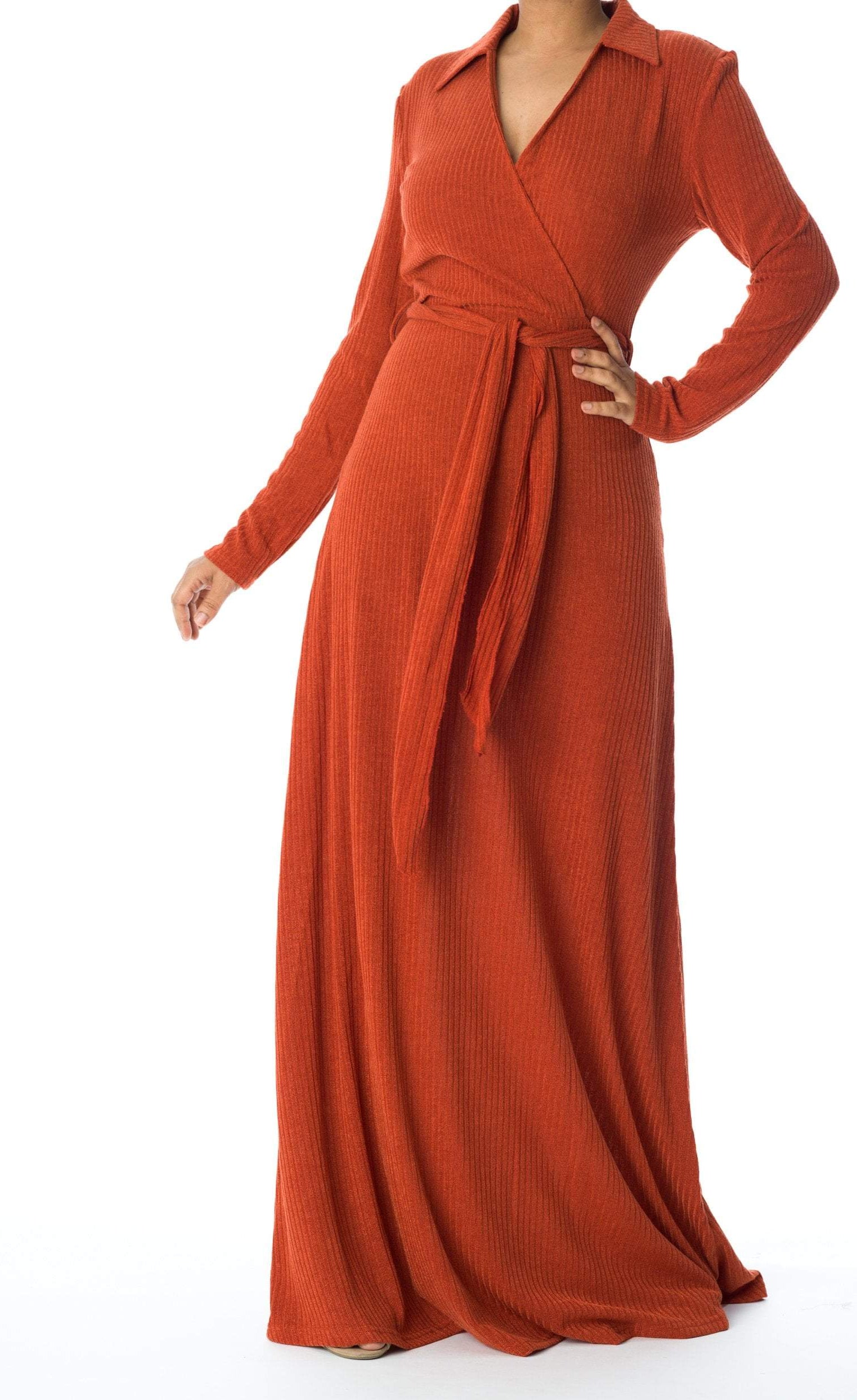 V-neck ribbed sweater dress Kabayare