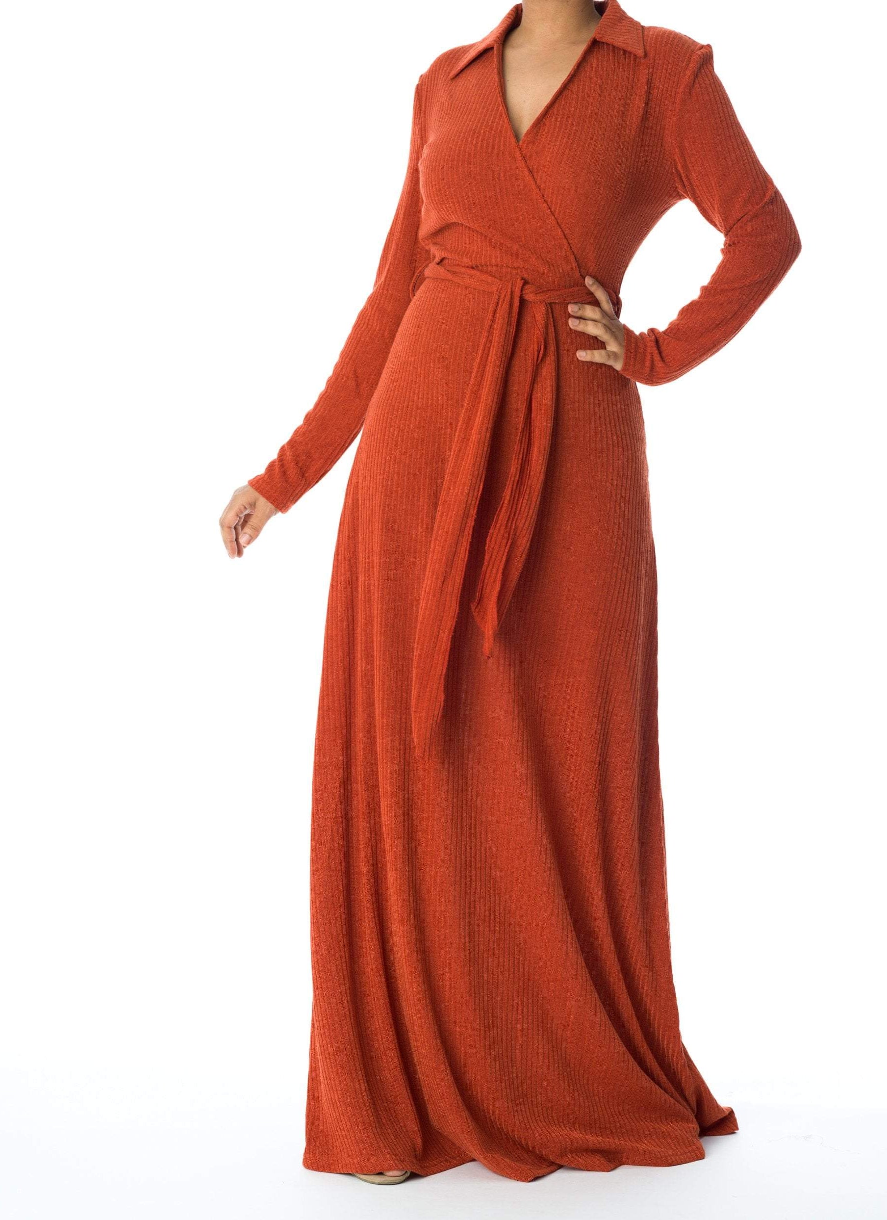 V-neck ribbed sweater dress Kabayare