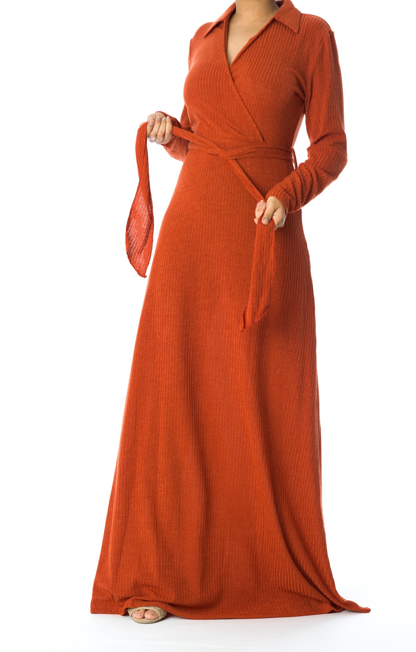 V-neck ribbed sweater dress Kabayare
